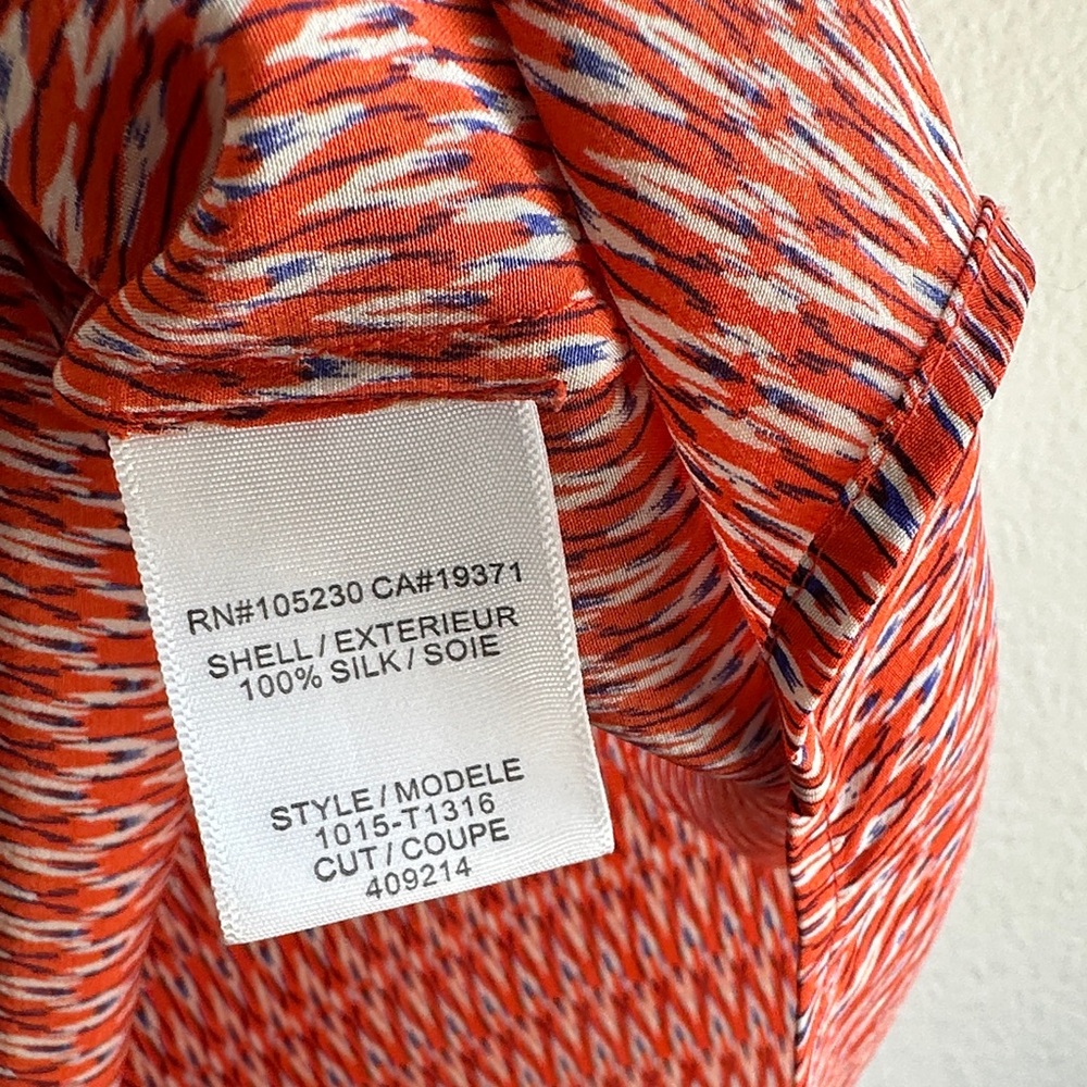 Joie Orange Silk Patterned Blouse - image 3